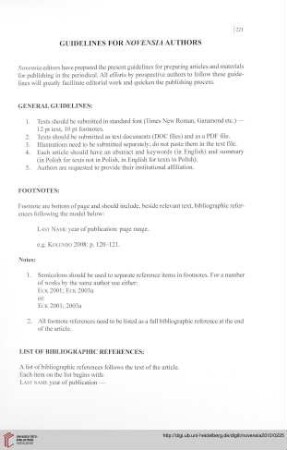 Guidelines for Novensia authors