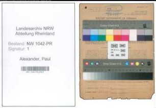 Entnazifizierung Paul Alexander , geb. 19.01.1899 (Vollzugsbeamter)