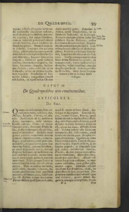 Caput IV. De Quadrupedibus non ruminantibus.
