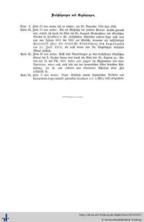 Berichtigungen und Ergänzungen