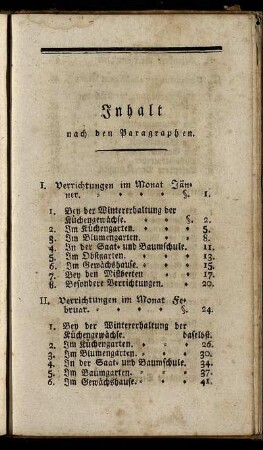 Inhalt nach den Paragraphen.