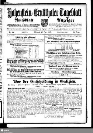 Hohenstein-Ernstthaler Tageblatt : Tageszeitung der antifaschistischen Front ; amtliches Verkündigungsblatt