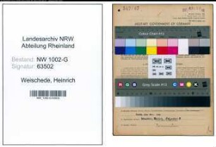 Entnazifizierung Heinrich Weischede, geb. 30.11.1909 (Installateur)