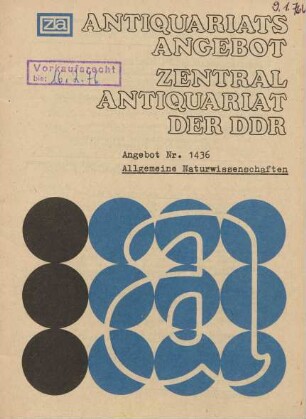 Nr. 1436: Allgemeine Naturwissenschaften