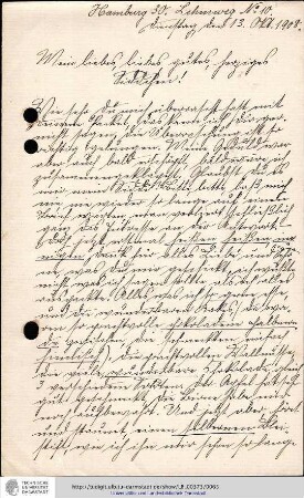 Brief vom 13.10.1908