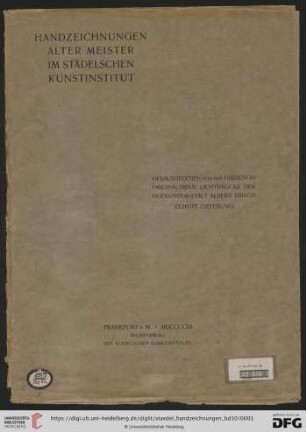 Zehnte Lieferung: Handzeichnungen alter Meister im Städelschen Kunstinstitut