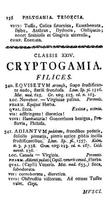 CLASSIS XXIV. - Cryptogamia