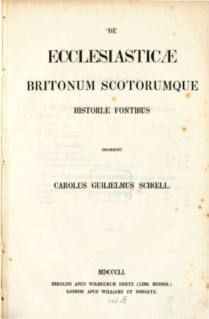 De ecclesiasticæ Britonum Scotorumque historiæ fontibus