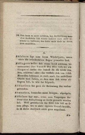 Erklärung mancher Ausdrücke