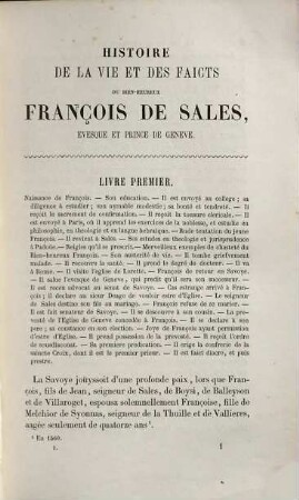 Histoire du bien-heureux François de Sales evesque et prince de Geneve : composée premierement en latin et mise en françois par le mesme autheur, 1