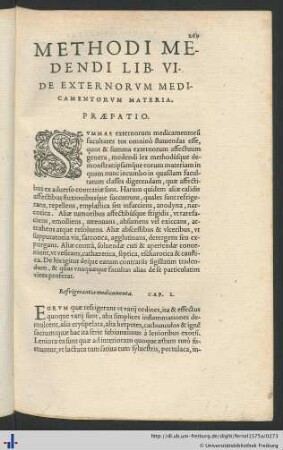Liber VI. De externorum medicamentorum materia.
