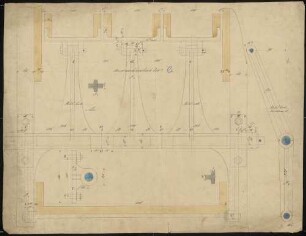 Technische Zeichnung : [Schüttelzeug zur Dreschmaschine C, Dreschmaschinenbreite 480 mm]