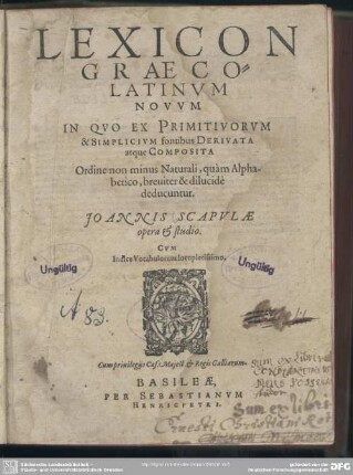 Lexicon Graeco-Latinum