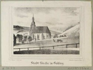 Die Stadtkirche von Geising (Altenberg) von Südosten, aus Sachsens Kirchen-Galerie von Hermann Schmidt