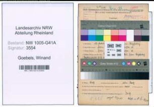 Entnazifizierung Winand Goebels , geb. 15.02.1917 (Polizeibeamter)