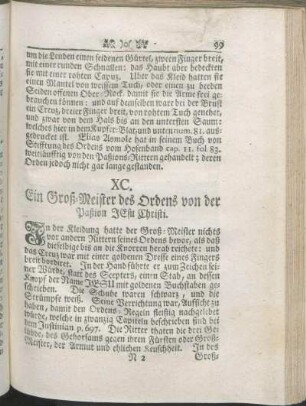XC. Ein Groß-Meister des Ordens von der Paßion Jesu Christi.