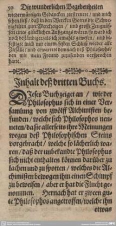 Inhalt deß dritten Buchs.