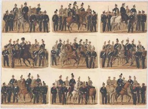 Das Königlich Württembergische Militär in seiner neuen Uniformierung 1865, Uniformen der einzelnen Truppenteile
