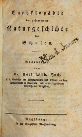 Encyklopädie der gesammten Naturgeschichte : für Schulen