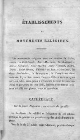 Établissements et monuments religieux.