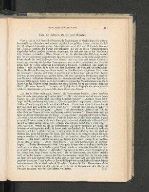 Vor 90 Jahren starb Fritz Reuter.