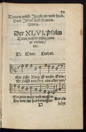 Der XLVI. Psalm Deus noster refugium et virtus/ etc. D. Mart. Luther.