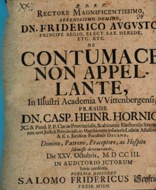 De contumace non appellante, disp.