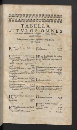 Tabella titulos omnes.