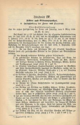 Abschnitt IV. Sitten- und Ordnungspolizei.