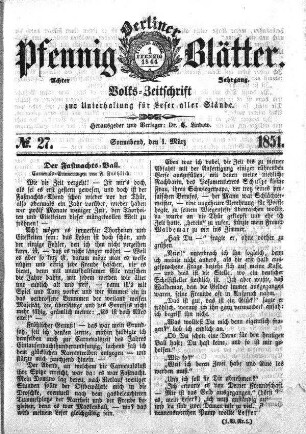 No. 27, Sonnabend,den 1. März