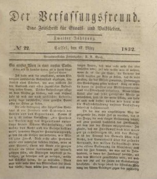 № 22. Cassel, den 17. März 1832.