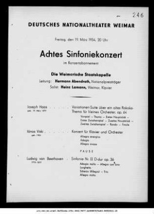 Achtes Sinfoniekonzert