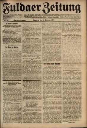 Erste Ausgabe vom Samstag, den 06. Februar 1915.