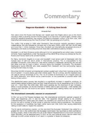 Nagorno-Karabakh - A ticking time bomb
