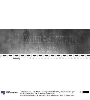 Name und Ziffer (zweikonturig): J WHATMAN/ 1837