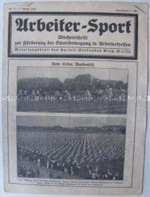 Mitteilungsblatt "Arbeiter-Sport" u.a. zum 1. Bundesfest des Arbeiter-Turn- und Sport-Bundes in Leipzig