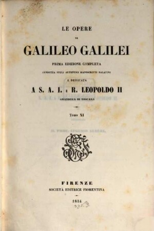 Le opere di Galileo Galilei. 11