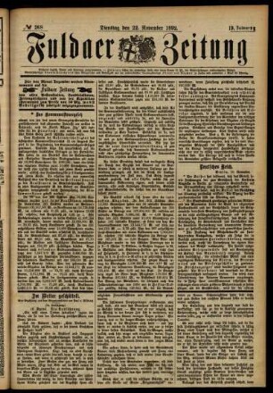 Ausgabe vom Dienstag, den 22. November 1892.