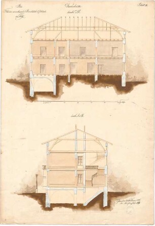 Reiffenstuel, Michael; Bad Tölz (Bayern); Rentamts - Gebäude - Schnitte