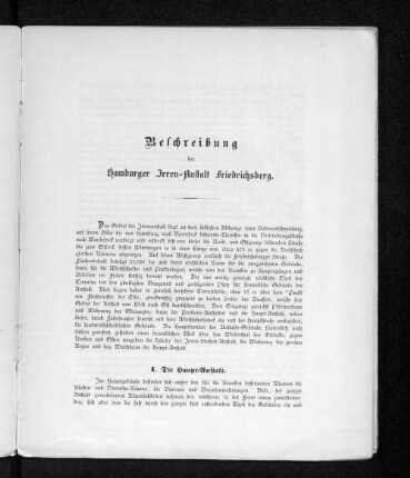 I. Die Haupt-Anstalt