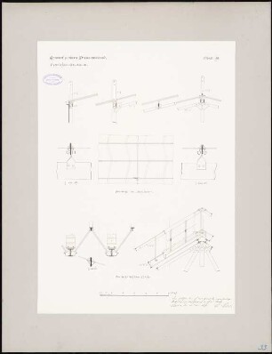 Preußisches Parlament, Berlin Schinkelwettbewerb 1869: Glasdecke über Sitzungssaal: Oberlichtkonstruktion