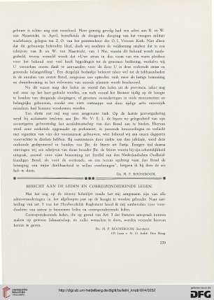 2.Ser. 7.1914: Bericht aan de leden en correspondeerende leden