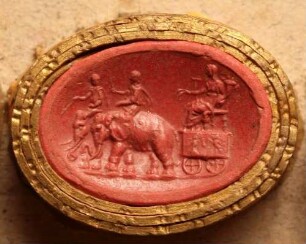 Ceres, von zwei Elefanten gezogen