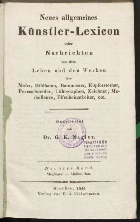 Bd. 9: Meglinger - Müller, Jan.