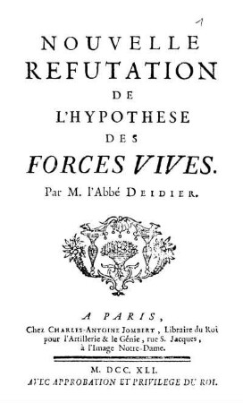 Nouvelle refutation de l'hypothèse des forces vives