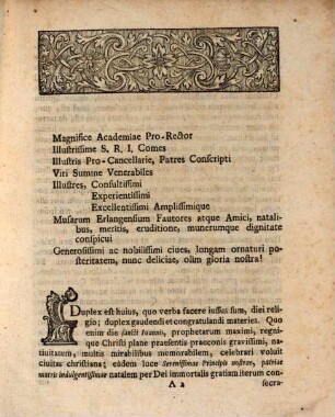 Natalem exoptatissimum serenissimae principis ac dominae Fridericae Carolinae, Marggraviae Brandenburgicae ... oratione solenni ... celebravi