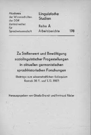 Soziolinguistische Probleme der Textdifferenzierung bei Georg Philipp Harsdörffer
