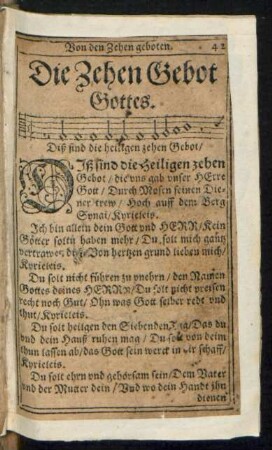 Die Zehen Gebot Gottes.