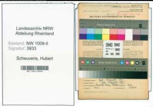 Entnazifizierung Hubert Scheuvens , geb. 23.12.1916 (Baecker)