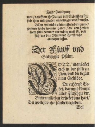 Der Fünff und Sechtzigste Psalm.
